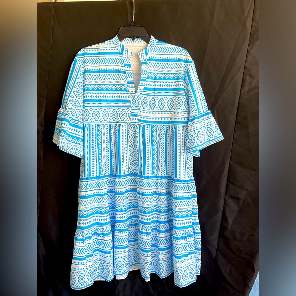 Blue & White Dress